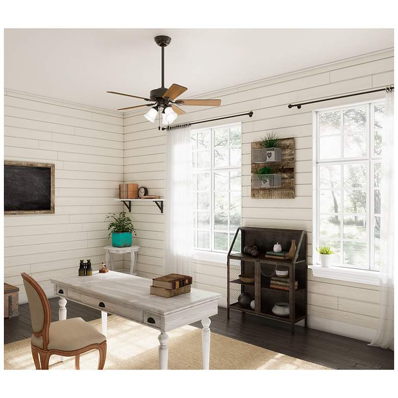Image 6 52" Hunter Swanson Matte Silver and Walnut LED Ceiling Fan more views