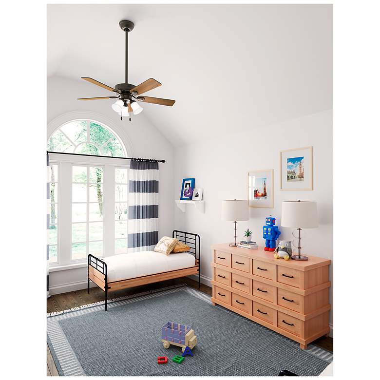 Image 7 52" Hunter Swanson Matte Silver and Walnut LED Ceiling Fan more views