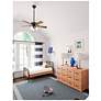 7_52" Hunter Swanson Matte Silver and Walnut LED Ceiling Fan more views