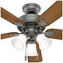 4_52" Hunter Swanson Matte Silver Ceiling Fan with LED Light Kit more views