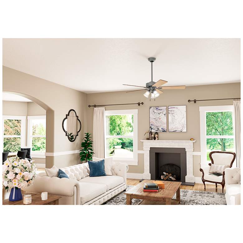 Image 6 52" Hunter Swanson Matte Silver Ceiling Fan with LED Light Kit more views