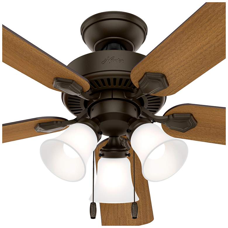 Image 4 52" Hunter Swanson New Bronze Ceiling Fan with LED Light Kit and Pull more views