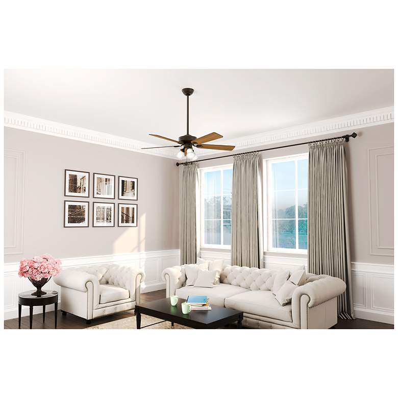 Image 6 52" Hunter Swanson New Bronze Ceiling Fan with LED Light Kit and Pull more views