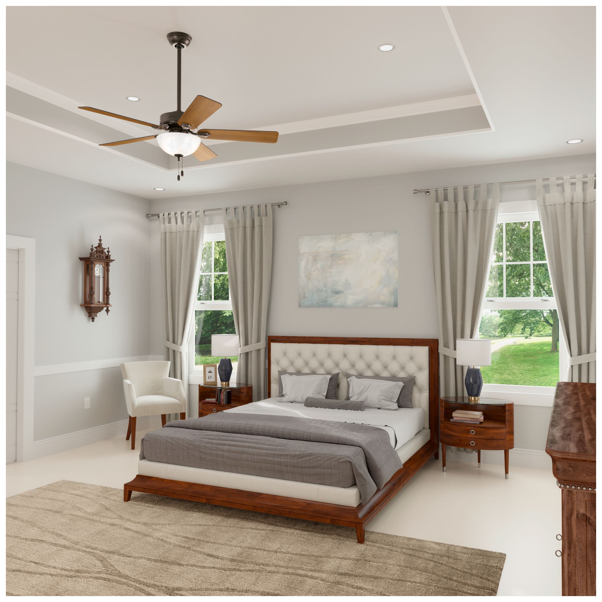 Image 6 52" Hunter Swanson New Bronze Ceiling Fan with LED Light Kit more views