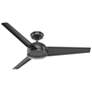 52" Hunter Trimaran Black Wet Rated Ceiling Fan with Wall Control in scene