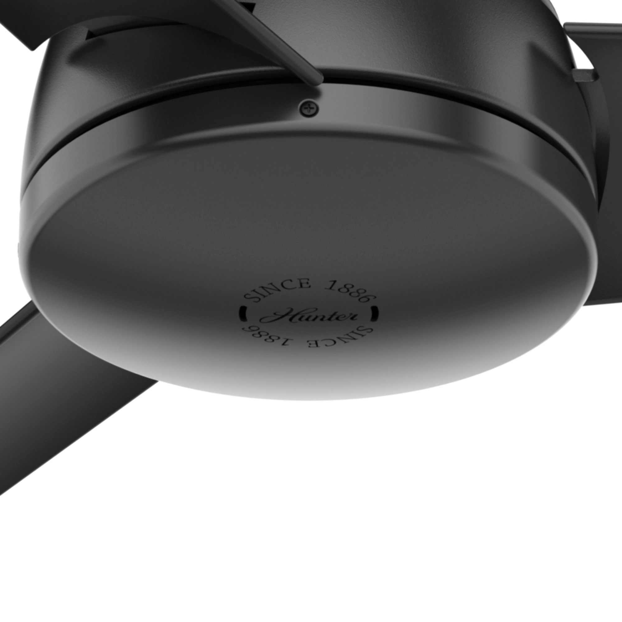 52" Hunter Trimaran Black Wet Rated Ceiling Fan with Wall Control in scene