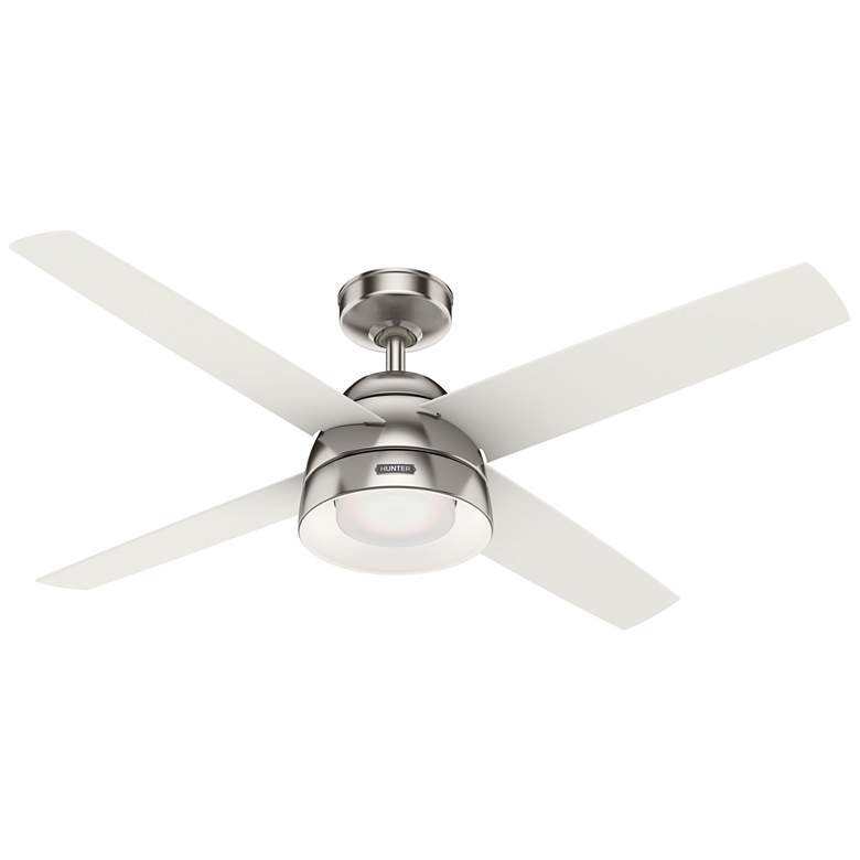 Image 1 52 inch Hunter Vicenza Brushed Nickel Ceiling Fan with LED Light Kit