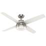 52" Hunter Vicenza Brushed Nickel Ceiling Fan with LED Light Kit
