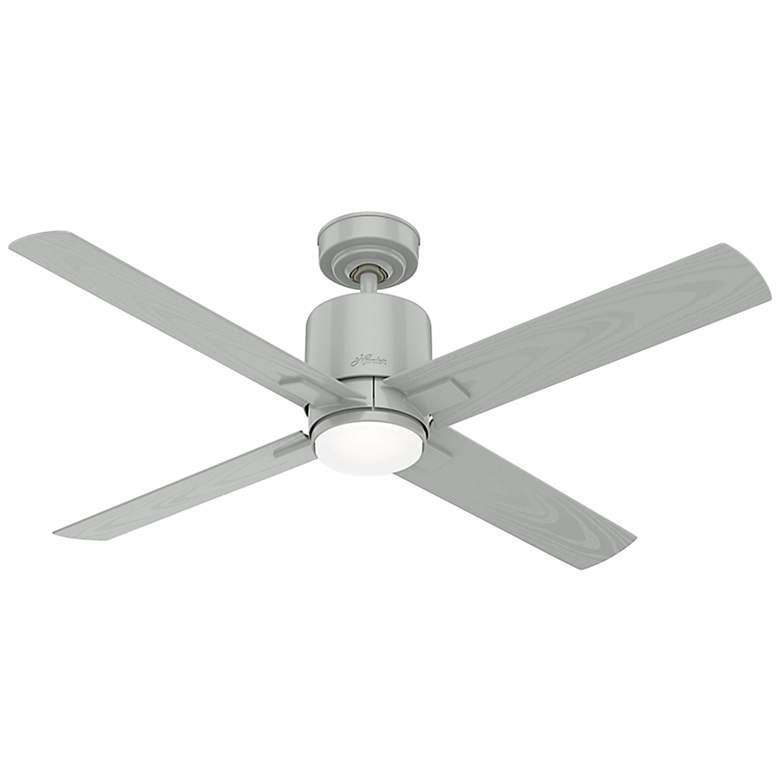 Image 2 52 inch Hunter Visalia Quartz Grey Damp Rated LED Ceiling Fan with Remote