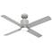 52" Hunter Visalia Quartz Grey Damp Rated LED Ceiling Fan with Remote