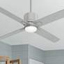 52" Hunter Visalia Quartz Grey Damp Rated LED Ceiling Fan with Remote