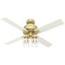 52" Hunter Vivian Modern Brass LED Ceiling Fan with Remote Control