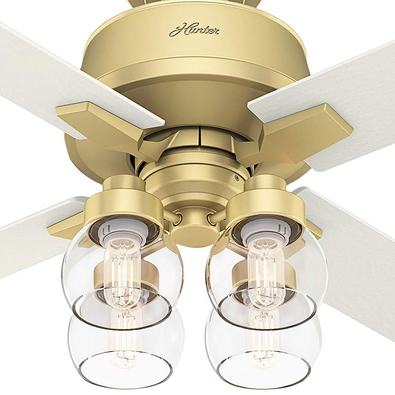 Image 2 52" Hunter Vivian Modern Brass LED Ceiling Fan with Remote Control more views