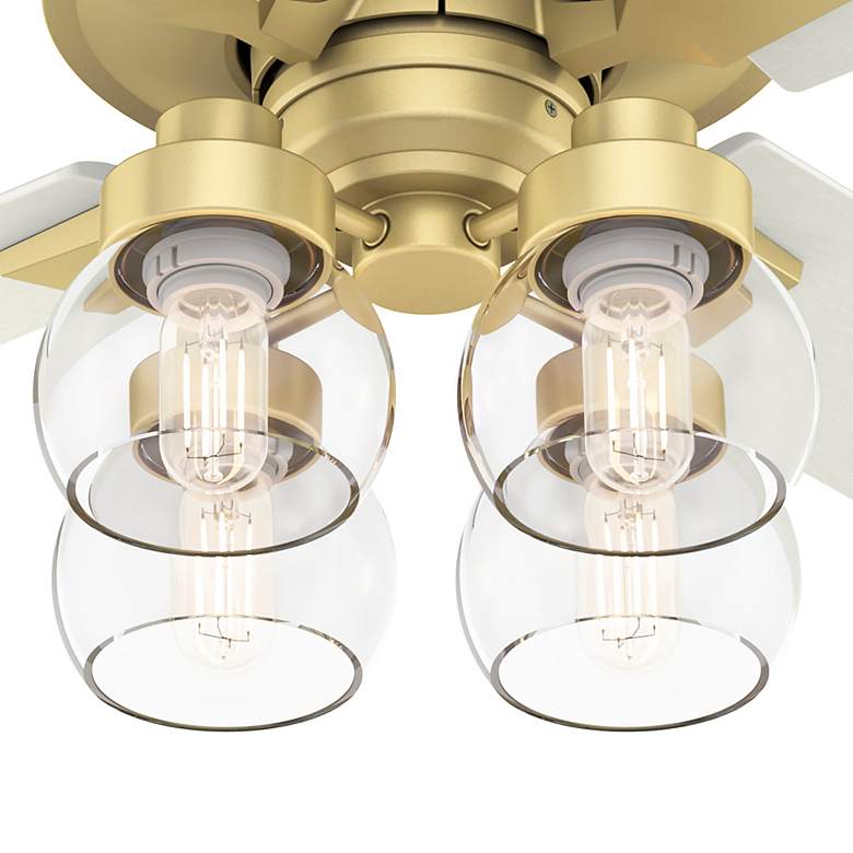 Image 4 52" Hunter Vivian Modern Brass LED Ceiling Fan with Remote Control more views