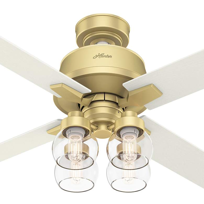 Image 6 52" Hunter Vivian Modern Brass LED Ceiling Fan with Remote Control more views