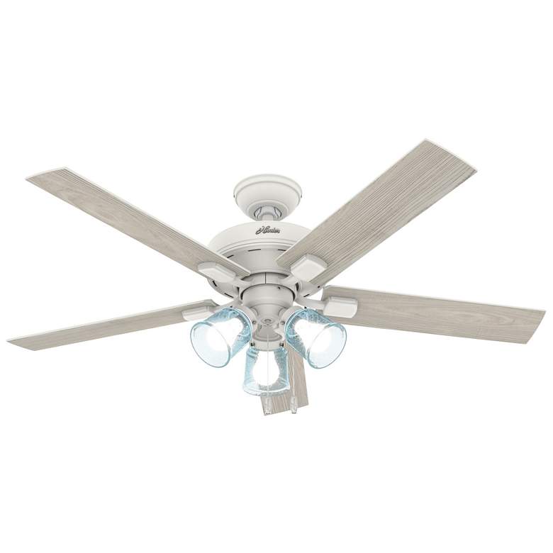 Image 1 52 inch Hunter Whittier Indoor Fresh White LED Ceiling Fan