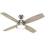 52" Hunter Wingate Brushed Nickel Ceiling Fan with LED Light Kit