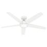 52" Hunter Zayden Fresh White Ceiling Fan with LED Light Kit