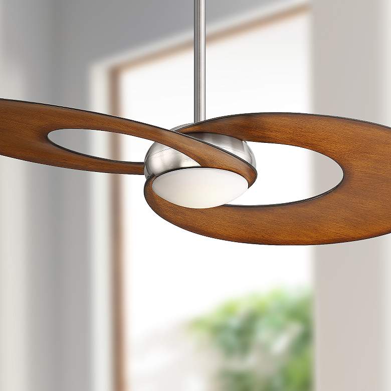 Image 1 52" Innovation Koa Brushed Nickel LED Ceiling Fan