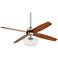 52" Insite Brushed Nickel Schoolhouse LED Ceiling Fan