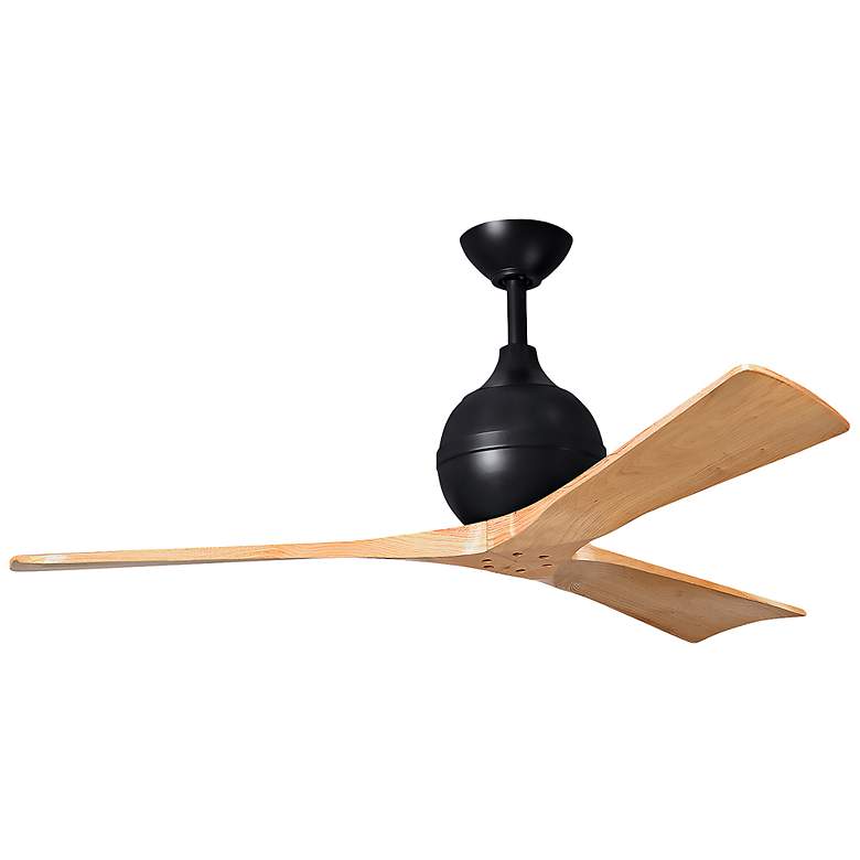 Image 1 52 inch Irene-3 Matte Black and Light Maple Ceiling Fan