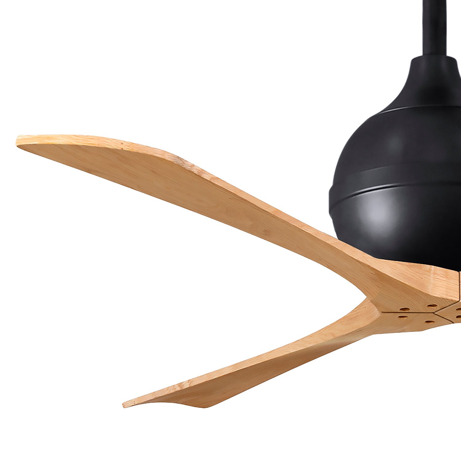 52" Irene-3 Matte Black and Light Maple Ceiling Fan