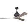 52" Irene-3 Textured Bronze and Gray Ash Ceiling Fan