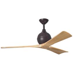 52&quot; Irene-3 Textured Bronze and Light Maple Ceiling Fan