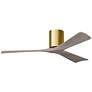 52" Irene-3H Brushed Brass and Gray Ash Ceiling Fan