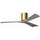 52" Irene-3H Brushed Brass and Gray Ash Ceiling Fan