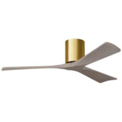 52&quot; Irene-3H Brushed Brass and Gray Ash Ceiling Fan