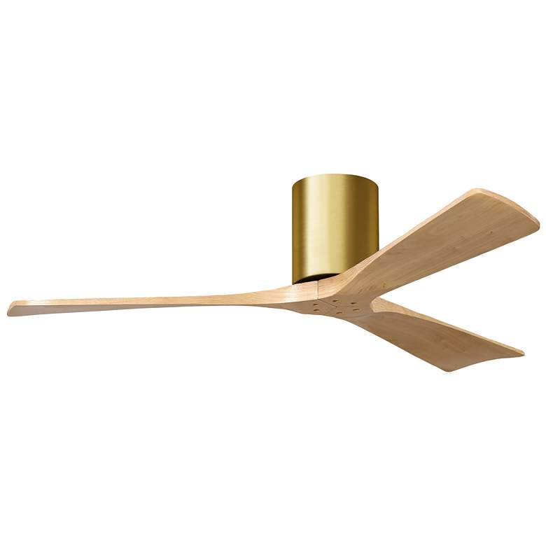 Image 1 52 inch Irene-3H Brushed Brass and Light Maple Ceiling Fan