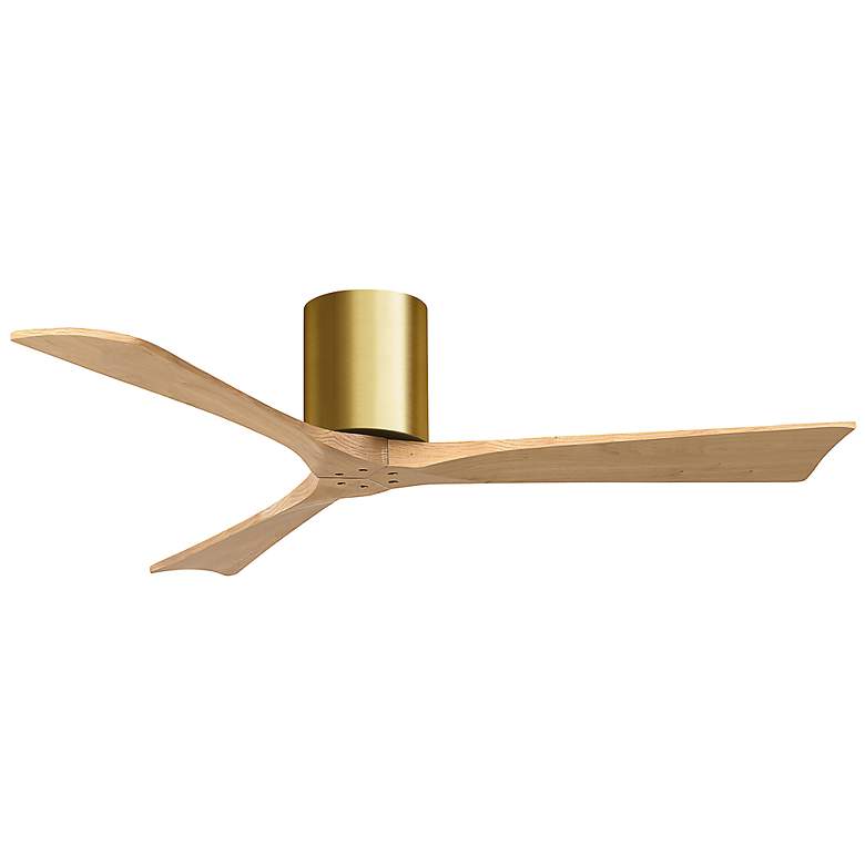 Image 3 52" Irene-3H Brushed Brass and Light Maple Ceiling Fan more views