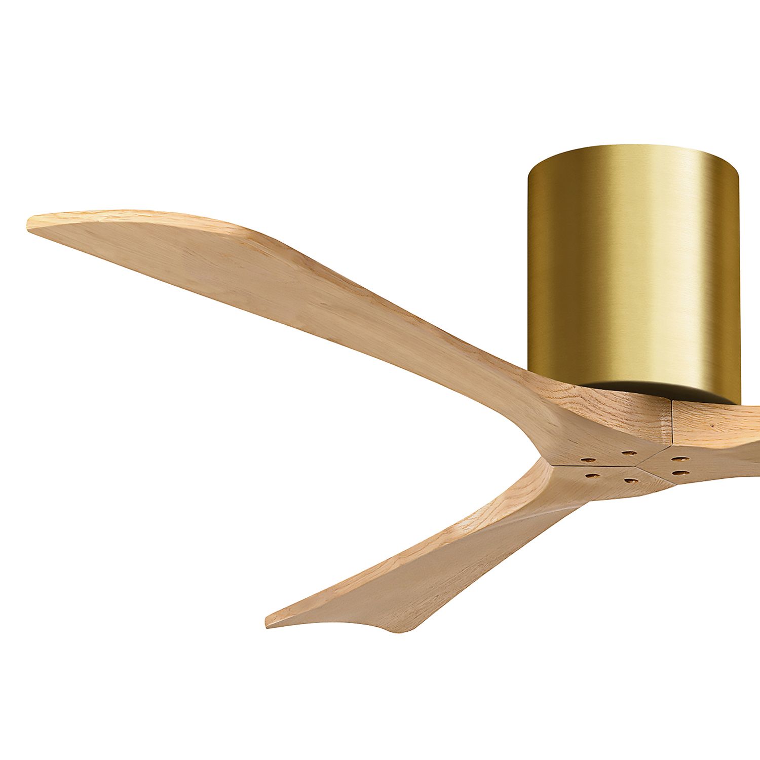 52" Irene-3H Brushed Brass and Light Maple Ceiling Fan