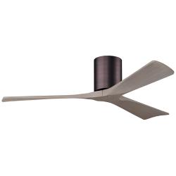 52&quot; Irene-3H Brushed Bronze and Gray Ash Hugger Ceiling Fan
