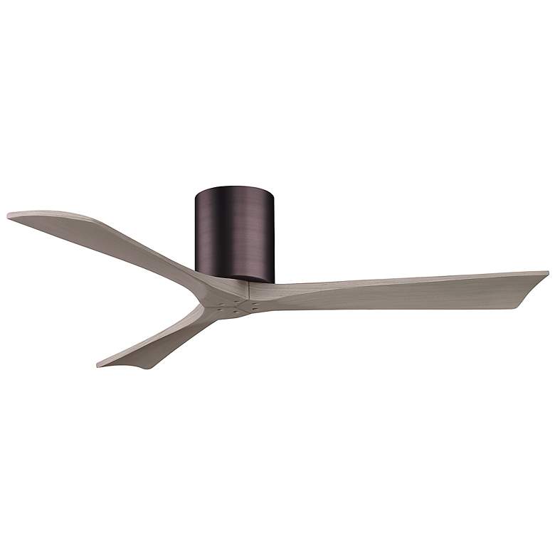 Image 3 52" Irene-3H Brushed Bronze and Gray Ash Hugger Ceiling Fan more views
