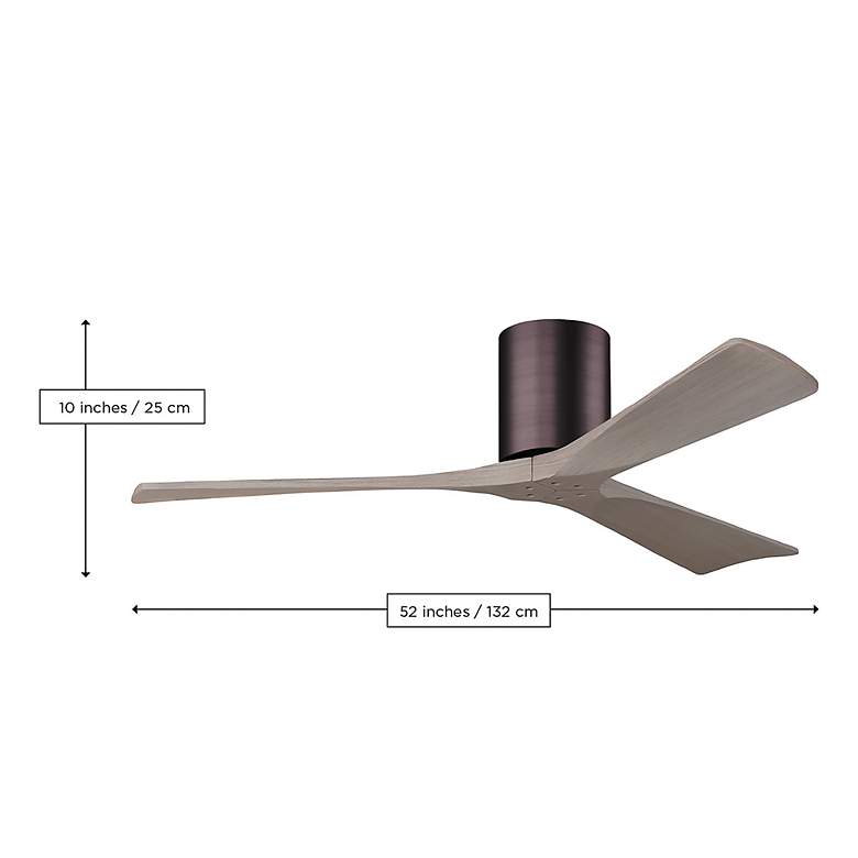 Image 6 52" Irene-3H Brushed Bronze and Gray Ash Hugger Ceiling Fan more views