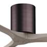 7_52" Irene-3H Brushed Bronze and Gray Ash Hugger Ceiling Fan more views