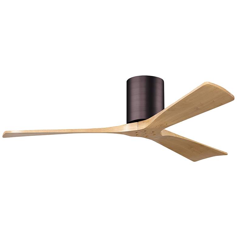 Image 1 52 inch Irene-3H Brushed Bronze and Light Maple Hugger Ceiling Fan