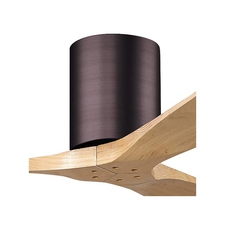 Image 2 52" Irene-3H Brushed Bronze and Light Maple Hugger Ceiling Fan more views
