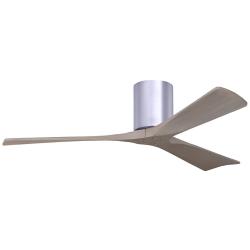 52&quot; Irene-3H Brushed Nickel and Gray Ash Hugger Ceiling Fan