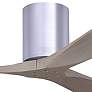 52" Irene-3H Brushed Nickel and Gray Ash Hugger Ceiling Fan