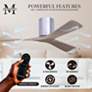 52" Irene-3H Brushed Nickel and Gray Ash Hugger Ceiling Fan