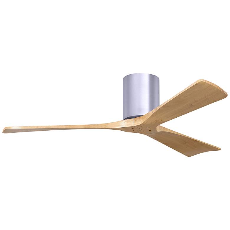 Image 1 52 inch Irene-3H Brushed Nickel and Light Maple Hugger Ceiling Fan