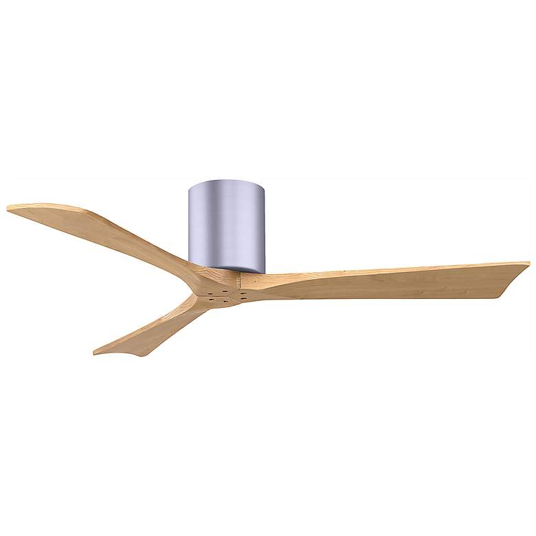 Image 3 52" Irene-3H Brushed Nickel and Light Maple Hugger Ceiling Fan more views
