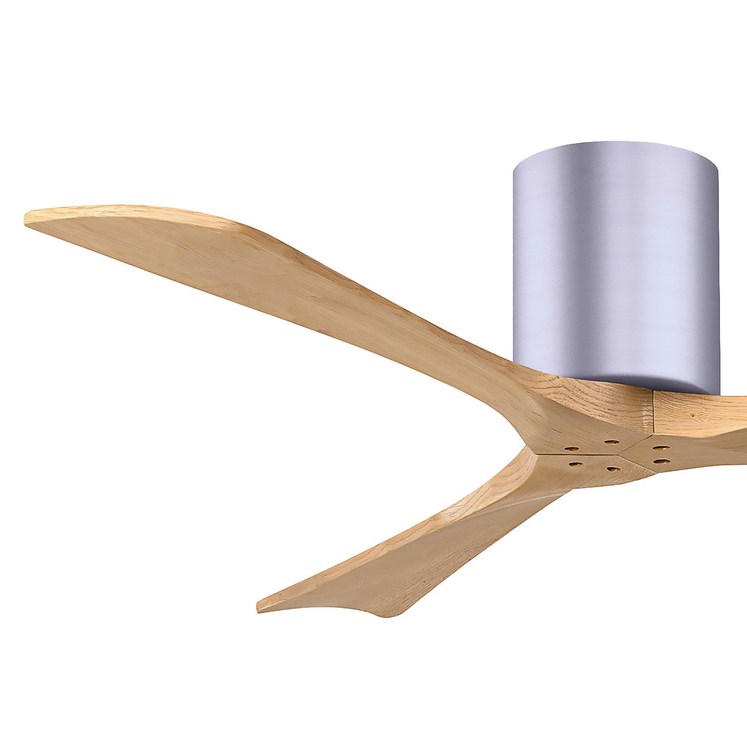 52" Irene-3H Brushed Nickel and Light Maple Hugger Ceiling Fan