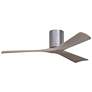 52" Irene-3H Brushed Pewter and Gray Ash Hugger Ceiling Fan