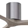 7_52" Irene-3H Brushed Pewter and Gray Ash Hugger Ceiling Fan more views