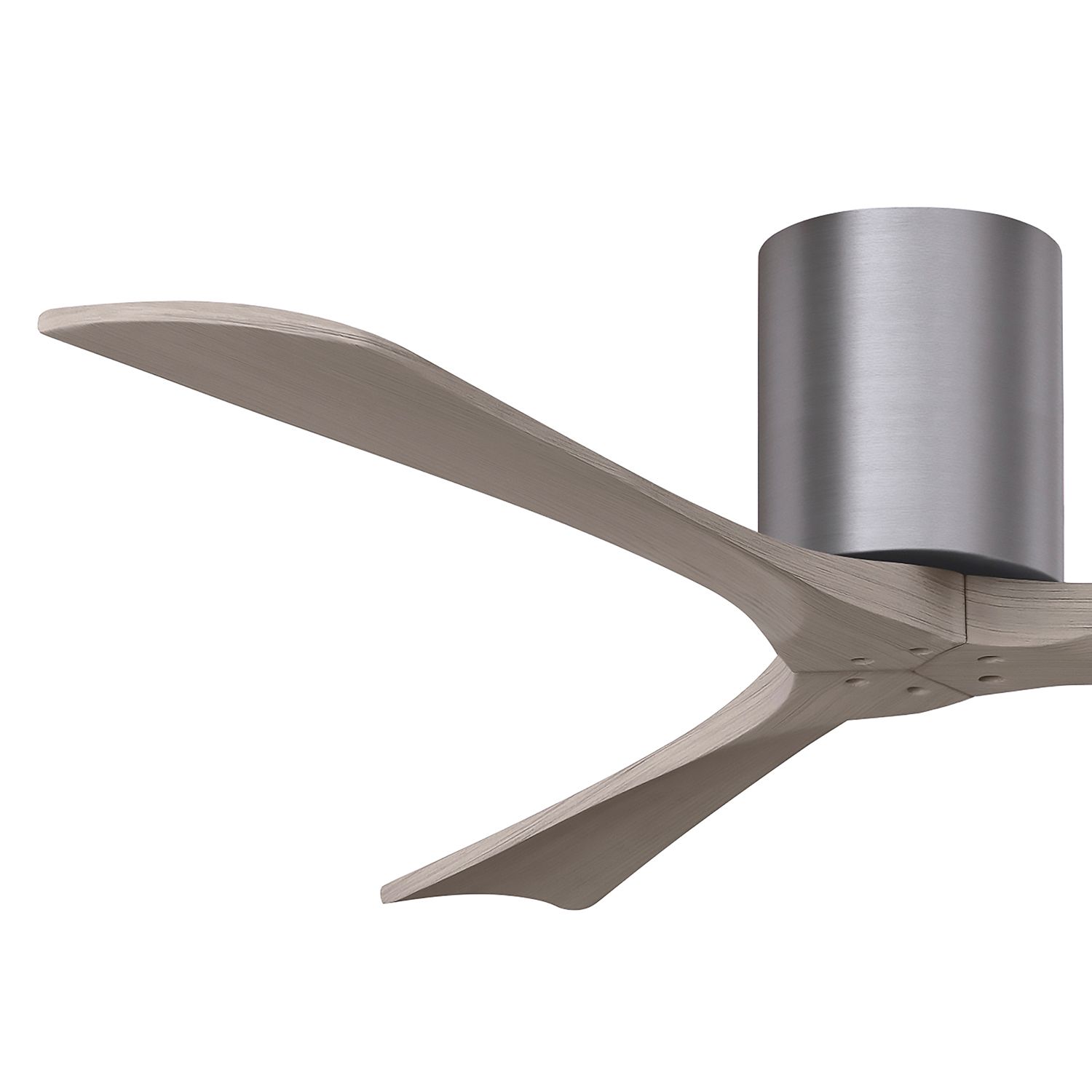 52" Irene-3H Brushed Pewter and Gray Ash Hugger Ceiling Fan