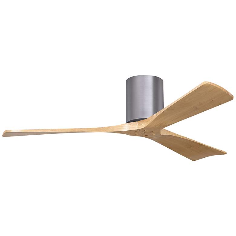 Image 1 52 inch Irene-3H Brushed Pewter and Light Maple Hugger Ceiling Fan